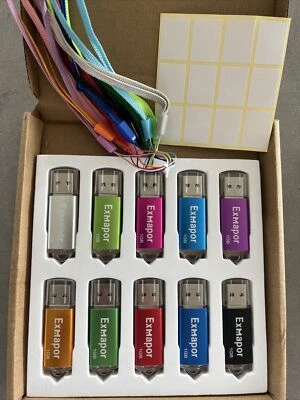 Set of 10 USB 1GB Zip Drives With Lanyard - Image 1 of 4