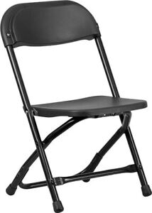 Durable Children's Black Plastic Folding Chair