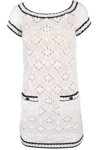 CHANEL MINI ABITO BIANCO 2022 CASHMERE FR 34 UK 6