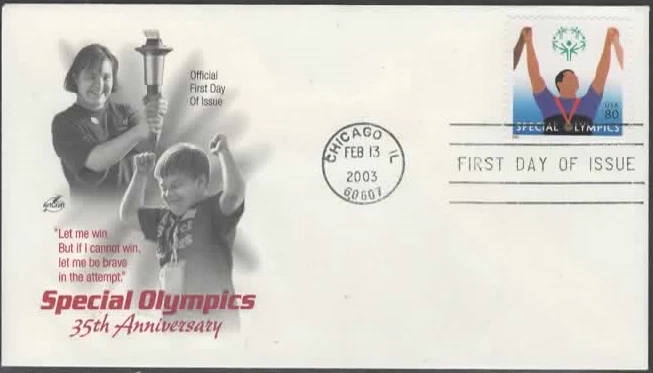 US Scott #3771 Unaddressed First Day Cover, "Special Olympics". - Image 1 of 1