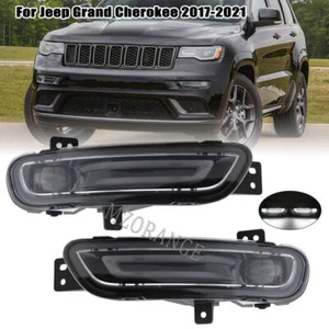 Pair LED DRL Daytime Running Fog Light Lamp For Jeep Grand Cherokee 2017-2021 - Picture 1 of 12