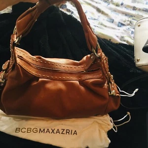 BCBG Max Azria Bolso de Mano Cuero Marrón Cremallera Cartera - Imagen 1 de 4