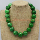 Huge 20Mm Natural Green Jade Jadeite Round Beads Gemstone Necklace 18-24''Aaa