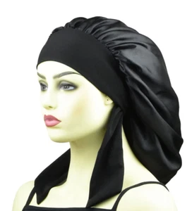 Extra Large Sleep Cap Satin Bonnet for Sleeping Long Hair Bonnet for Women Large - Picture 1 of 12