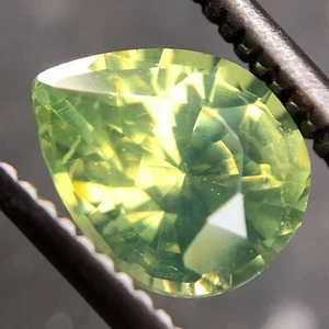 1.30 CT Natural Olive Green Zircon Pear Cut Unheated Ceylon SI1 - Picture 1 of 7