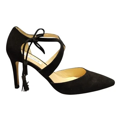 L.K. Zapatos de tacón de aguja Bennett Loren con tiras para mujer EU 39,5 cuero negro usados en excelente estado Foto 1 de 4