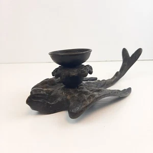 Fusión En Bronce, Portavelas En Forma De Golondrina - Vintage - Imagen 1 de 3