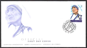 Cyprus 2002 FDC with Sc# 994 - Mother Teresa - Picture 1 of 2