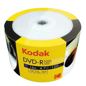 50 Kodak Blank 16X Recordable DVD-R DVDR White Inkjet Printable 4.7GB Disc - Afbeelding 1 van 5