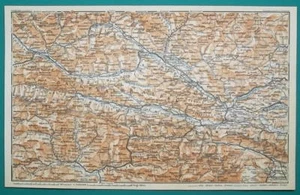 AUSTRIA Alps Villach Triglav Gmund Lienz Kanin & Environs - 1931 BAEDEKER MAP - Picture 1 of 3