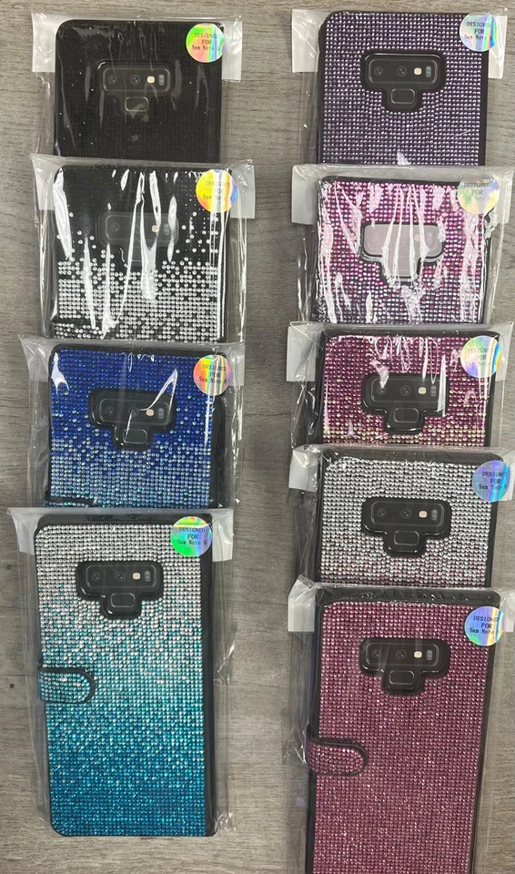 Bling, 2 Sides SWAROVSKI ELEMENTS CRYSTAL, Wallet Case for Galaxy Note 9 - Image 1 of 1