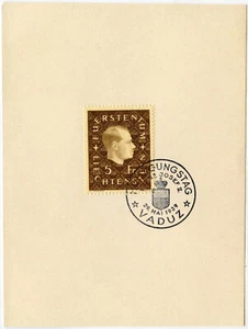 LIECHTENSTEIN 1939 FIRST DAY of ISSUE 5F VERY FINE CARD - Picture 1 of 2