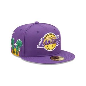 New Era LA Lakers 59FIFTY Fitted Hat Men’s Size 7 1/2 Purple & Gold New Sticker - Picture 1 of 7