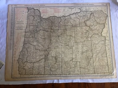 Antique Rand McNally Oregon Commercial Atlas Map Railroad Shippers' Guide - Image 1 of 4