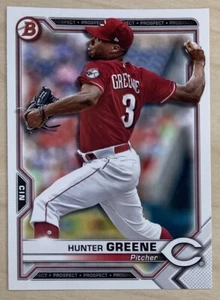 HUNTER GREENE - 2021 Bowman Prospects Baseball #BP-127 - CINCINNATI REDS - Picture 1 of 2