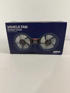 Vehicle Fan Dual Head USB Powered Cooling Fan for Car Portable Brushless - Picture 1 of 9