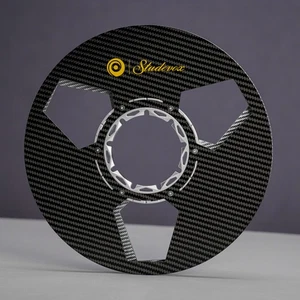 1X Studevox Pro Black/Silver 10.5" Carbon Fiber 1/4" Tape Reel For Tape Recorder - Picture 1 of 9