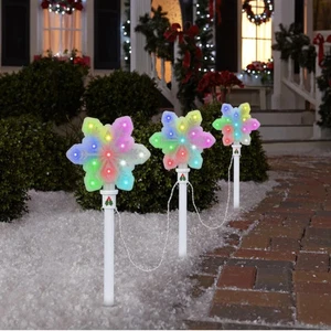 Orchestra of Light 3 LED Pathway Stakes Color Changing Musical Holiday LightShow - Picture 1 of 4