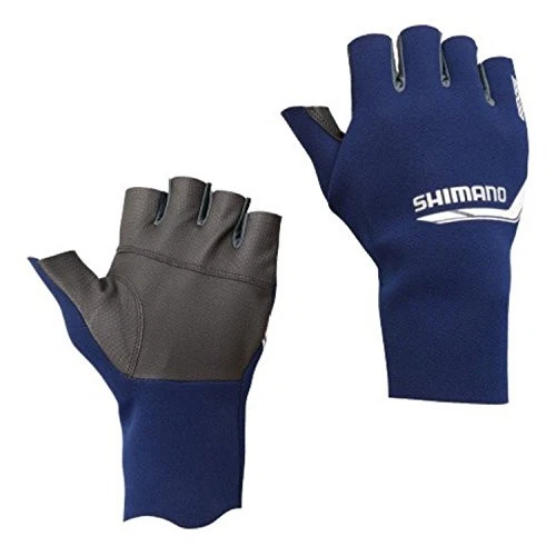 SHIMANO GL-092N Pearl Fit EXS Glove 5 (5 fingers) Navy Silver Large Fishing - Image 1 of 1