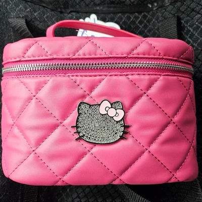 NEW Pink Quilted Hello Kitty x Forever 21 Travel Makeup Bag Case - Image 1 of 2