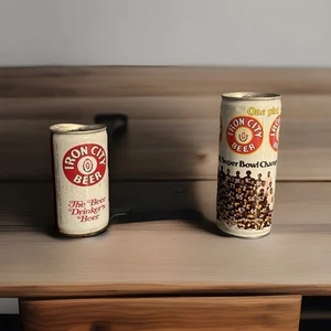 Latas de cerveza Iron City vintage Pittsburgh Steelers 1976 campeones del Super Bowl  - Imagen 1 de 10