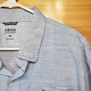 Camisa IZOD Saltwater XXL azul manga corta botones para hombre nueva con etiquetas - Imagen 1 de 7