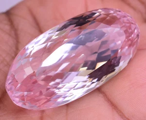 Piedra preciosa suelta corte ovalado topacio brillante color rosa A+con certificación natural 69 quilates - Imagen 1 de 9