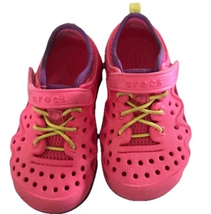 CROCS Swiftwater Play Shoes Water Sandals Sneakers Pink Size C8 Toddler - Picture 1 of 6