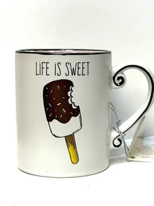 Life Is Sweet Ceramic Stoneware Mug Spectrum Designz Blue Sky 16oz Ice Cream - Picture 1 of 5