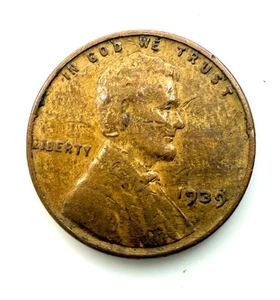 1939 Lincoln Wheat Cent Improper Alloy Mix Both Sides & Lamination Error on Rev - Picture 1 of 2