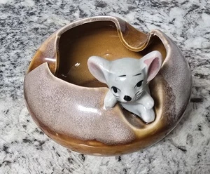 Vintage Brinn's of Pittsburg, PA - Ceramic Mouse in Ashtray/Trinkets Dish Japan - Picture 1 of 9