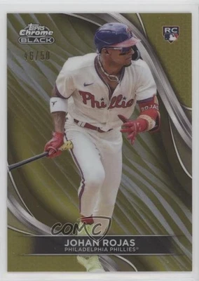 2024 Topps Chrome Black Gold Refractor /50 Johan Rojas #90 Rookie RC - Image 1 of 2