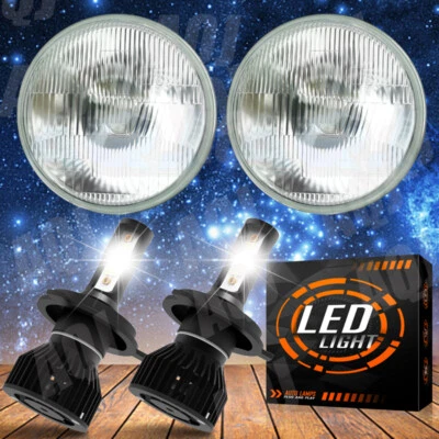 For Jeep Wrangler JK TJ CJ LJ DOT Approved 7" inch Round LED Headlights - Image 1 of 4