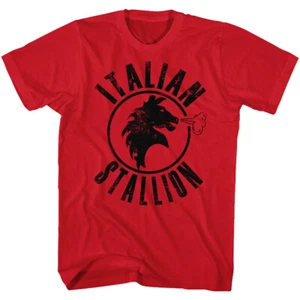 Rocky Movie Italian Stallion Blowing Steam Black Circle Logo Men's T Shirt - Picture 1 of 5