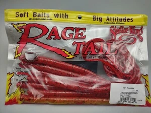 NEW STRIKE KING RAGE TAIL 10" THUMPER WORM Delta Red 7 Pack - Picture 1 of 3