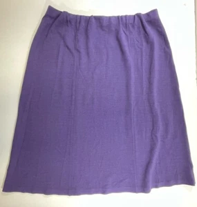 Eileen Fisher Damen Plus lila Viskose Wolle elastische Taille Pull-On Midirock 2X - Bild 1 von 6