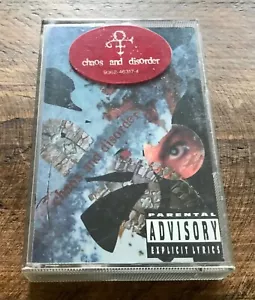 PRINCE SCARCE CASSETTE CHAOS & DISORDER ALBUM 1996 EURO ORIGINAL + HYPE STICKERS - Picture 1 of 8
