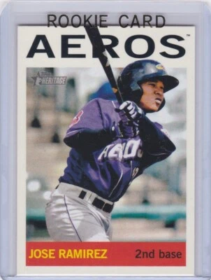 JOSE RAMIREZ ROOKIE CARD 2013 Topps Heritage AEROS BASEBALL RC Cleveland Indians - Image 1 of 2