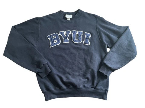 Champion BYU Cougars Crewneck Sweatshirt Size Small Blue Unisex Cover