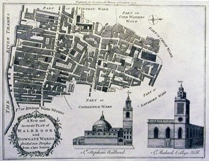 Antique map, Bowen, A new and accuracte plan of Walbrook and Dowgate Wards - Picture 1 of 1