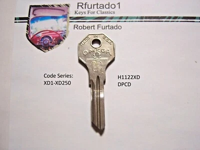 Llave DPCD original Yale Omega en blanco para Dodge Auto's 1933 vintage (H1122XD) Foto 1 de 2