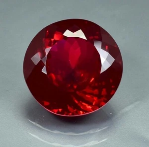 AAA+ Natural Mozambique Blood Red Ruby Round Cut Loose Gemstone Certified - Picture 1 of 9