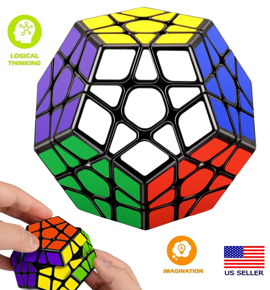 12 Sided 3x3x3 Megaminx Stickerless Magic Speed Cube Smooth Twist Puzzle Gift 3d