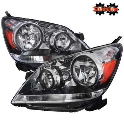 Faróis com carcaça cromada para Honda Odyssey 05-07 par de lâmpadas de substituição âmbar - Imagem 1 de 3