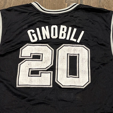 Manu Ginobili San Antonio Spurs jersey mens size XL black Reebok Cover