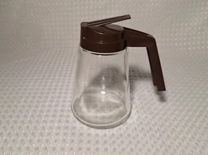 Vintage Gemco Glass Creamer Dispenser Plastic Top Brown - Picture 1 of 8