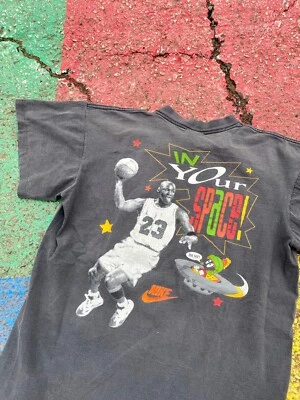 复古耐克 Air Jordan Marvin Martian Looney Tunes In Your Space 图形衬衫 M/L — 第 1/4 张图片