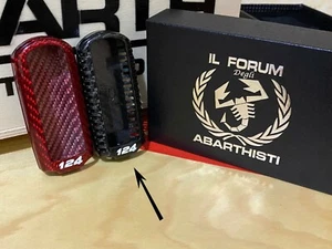 ABARTH 124 Cover Chiave Carbonio Carbon exclusive 100% AEROGRAFATA A MANO - NERO - Picture 1 of 5