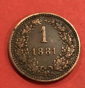 Austria 1 Kreuzer 1881 François-joseph I Copper coin Austrian - Picture 1 of 3