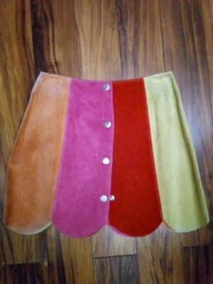 ВИНТАЖНАЯ, РЕДКАЯ 1990-х Dolce Gabbana кожи (замша) юбка маленький читать Desc - Изображение 1 из 4